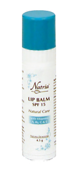 Бальзам для губ c витаминами А, Е, С и Д-пантенолом - Lip Balm SPF 15 Natyria. Цена - 4,09 $