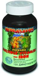 Витазаврики (жевательные мультивитаминные таблетки для детей с железом) – Herbasaurus Сhewable Vitamins NSP